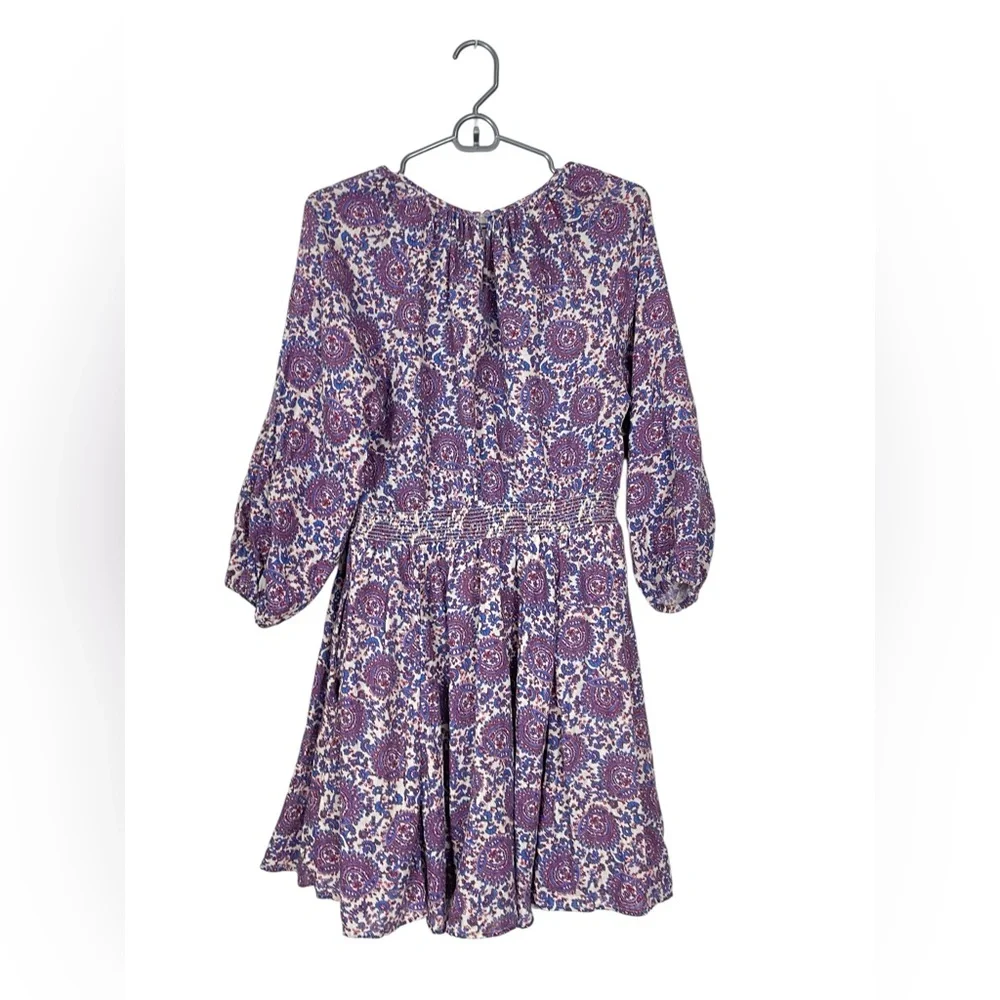 Palermo Smocked Waist Mini Dress in Floral Bouquet Linen Size Small - Picture 8 of 10